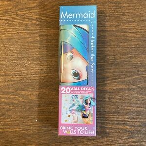 Mermaid Wall Decals. 21”x25”. New in box. 19 extra decals included.